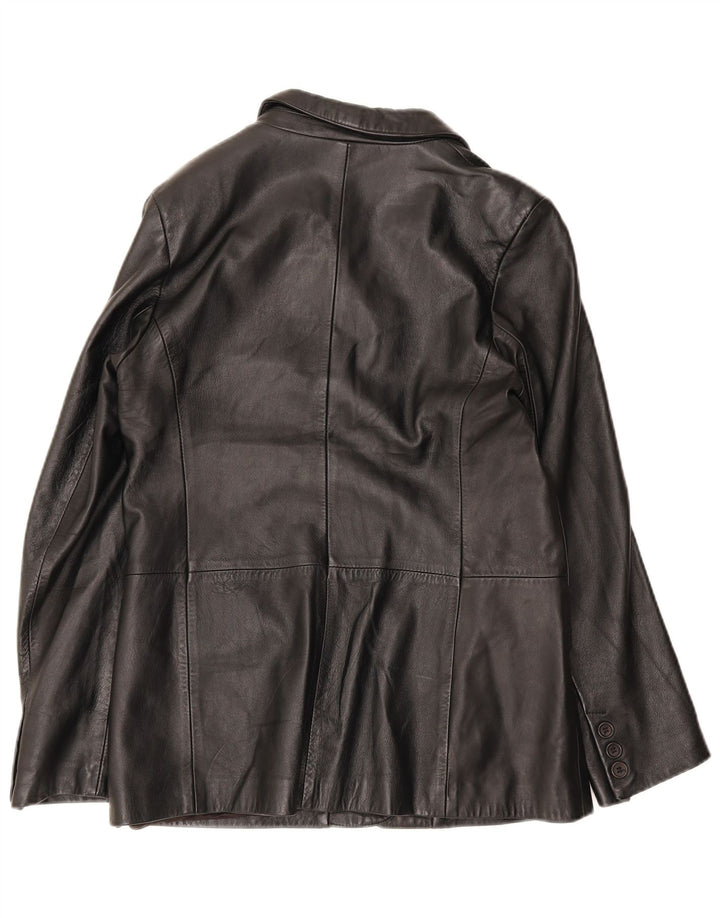 Conbipel Chaqueta Blazer de Cuero con 4 Botones para Mujer IT 48 XL Negro