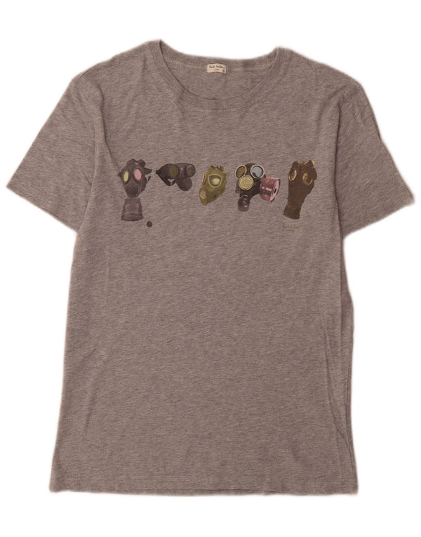 Paul Smith Camiseta gráfica para mujer Top UK 12 Algodón moteado gris medio