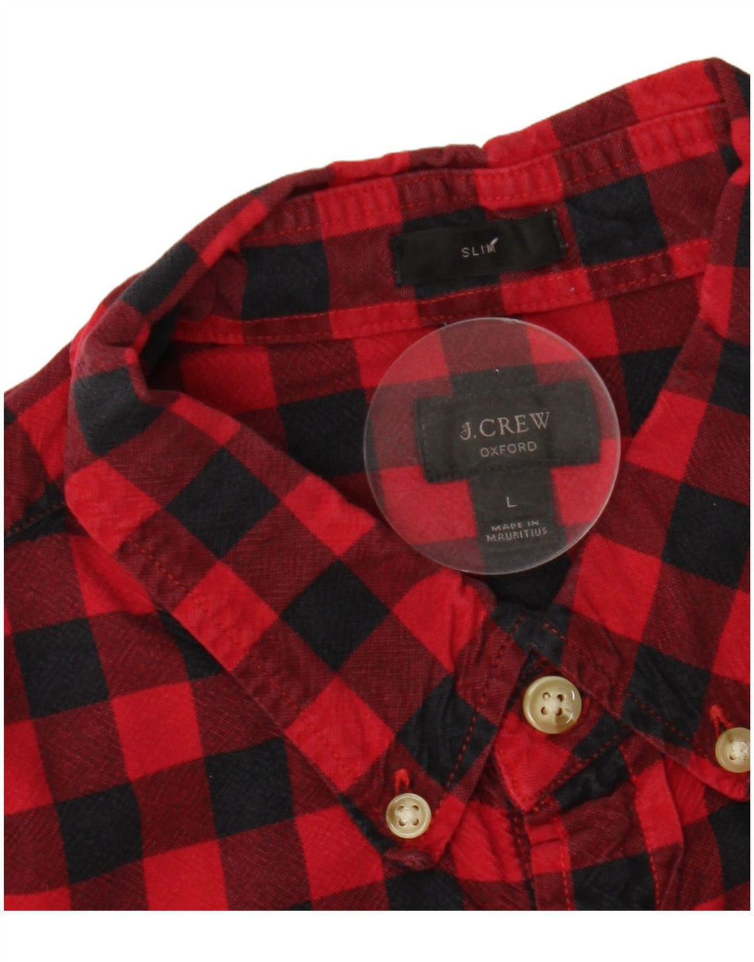 J. CREW Camisa de franela delgada Oxford para hombre, talla grande, cuadros rojos