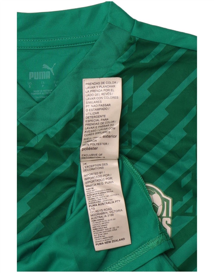 PUMA Camiseta gráfica para hombre Top Small Green Geométrico Poliéster