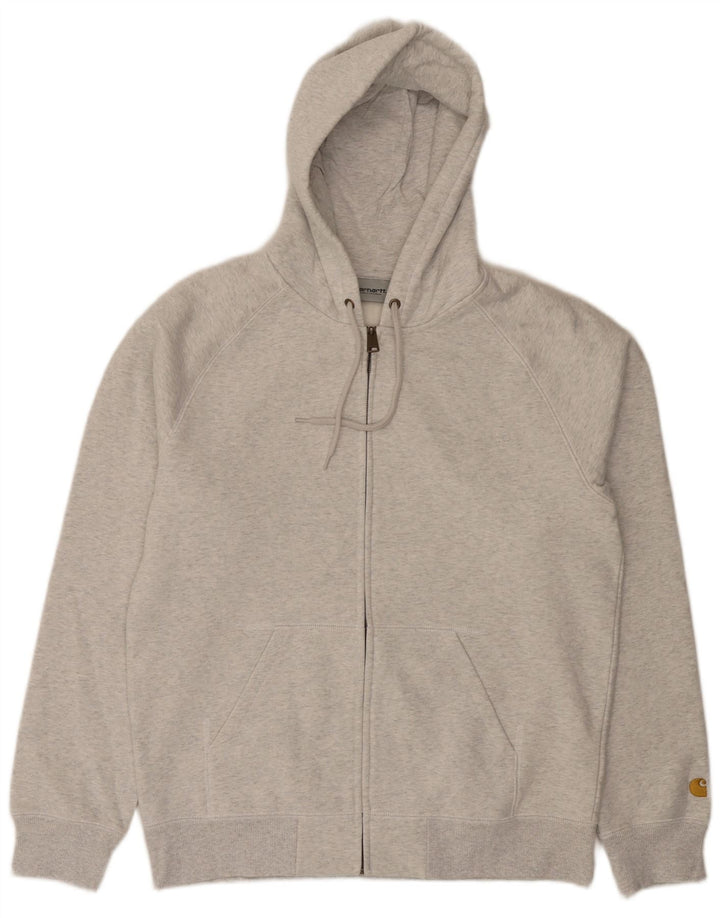 Carhartt Hombre Sudadera Con Capucha Y Cremallera Suéter De Algodón Gris Medio