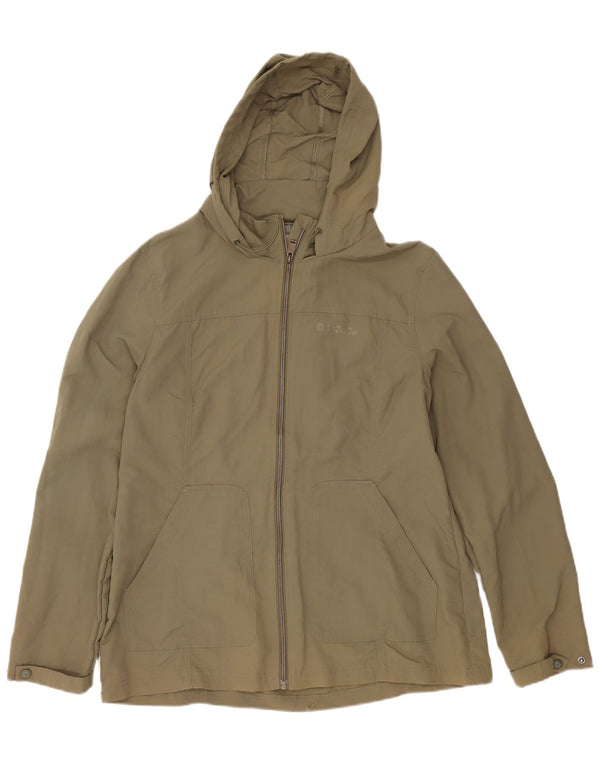 Chaqueta cortavientos con capucha para mujer de Mountain Warehouse UK 46 Large Caqui Nylon