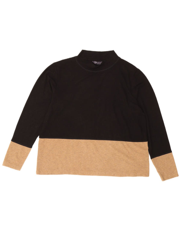 MARKS & SPENCER Blusa para mujer Top UK 46 Grande Poliéster con bloques de color negro