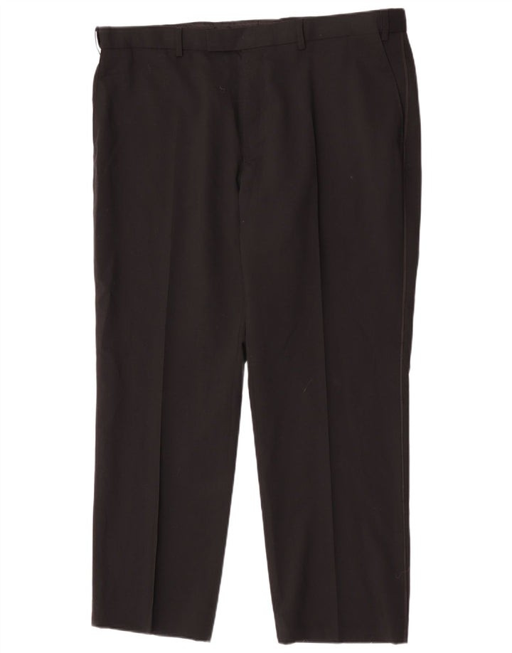 Marks & Spencer Pantalón de traje de corte regular para hombre W40 L29 Lana negra