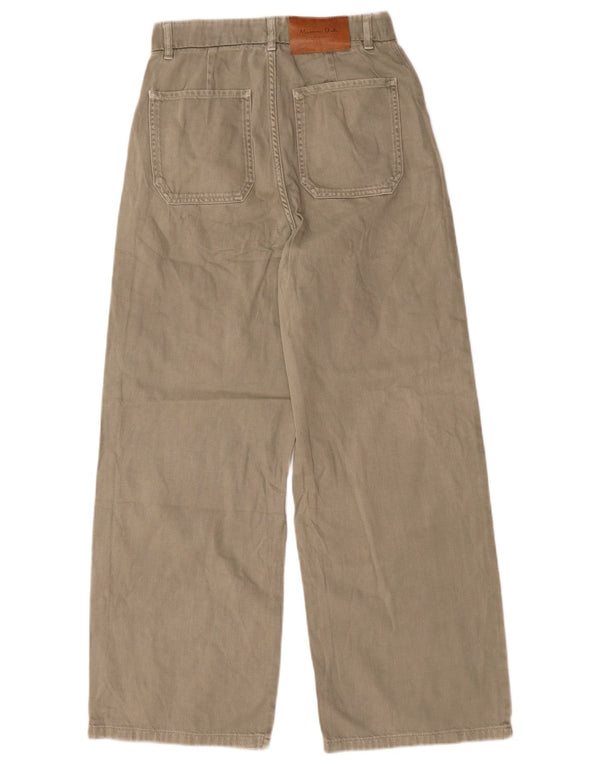 Zara Jeans De Pierna Ancha Para Mujer EU 36 XS W26 L27 Algodón Caqui
