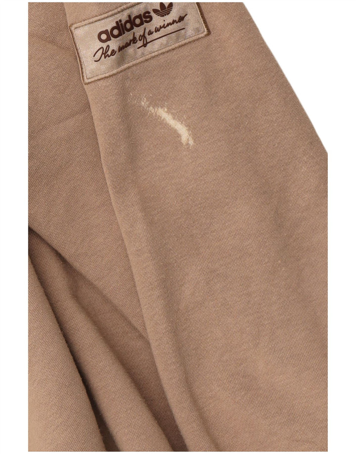 Adidas Hombre Sudadera Gráfica Jumper Algodón Beige Medio