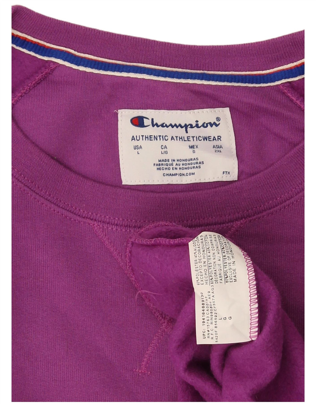 Champion Sudadera Gráfica para Mujer Jumper UK 46 Grande Poliéster Púrpura
