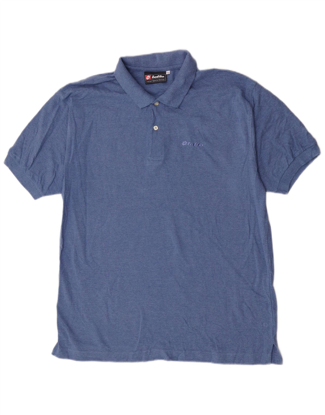 Polo Lotto Hombre Grande Azul Algodón