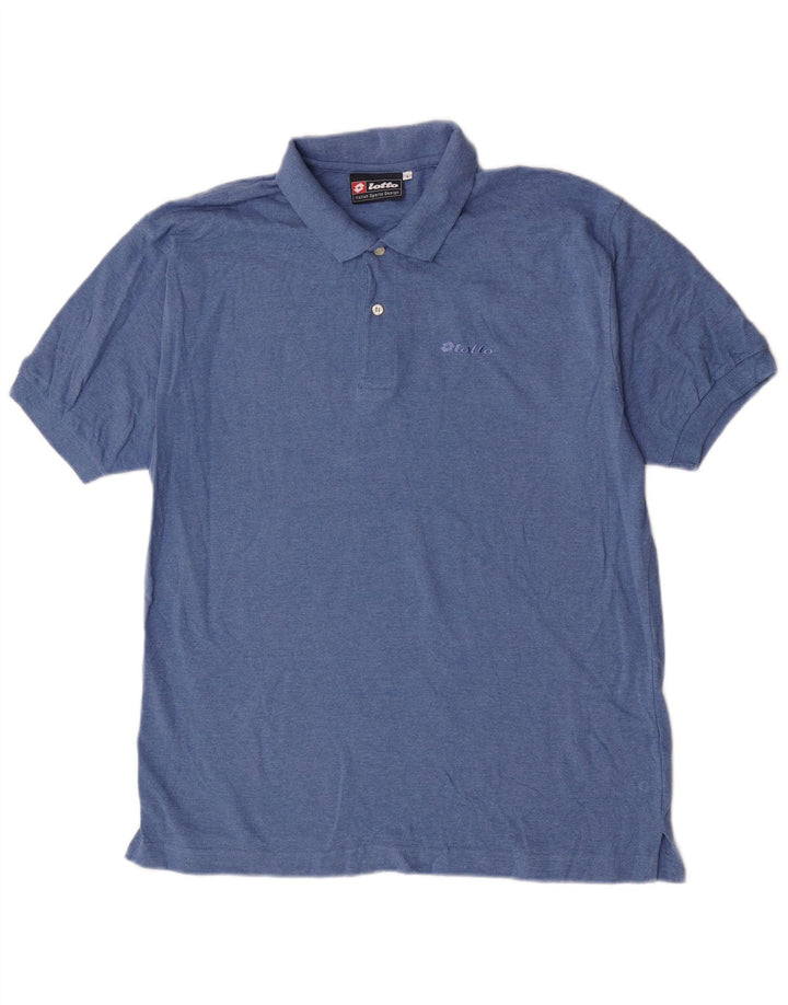 Polo Lotto Hombre Grande Azul Algodón