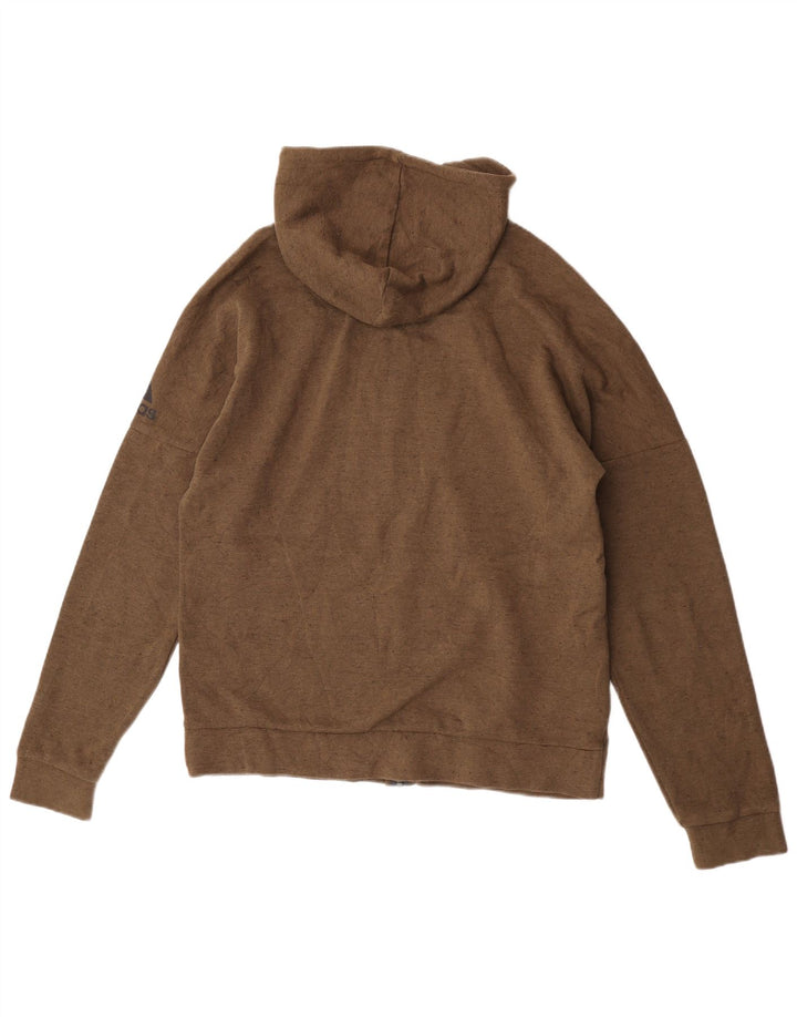 Adidas - Sudadera con capucha y cremallera para hombre, color marrón grande