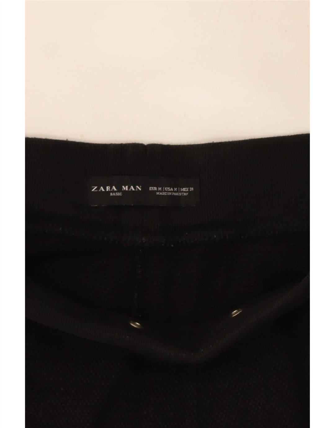 Zara Hombre Pantalones De Chándal Joggers Medium Negro Algodón