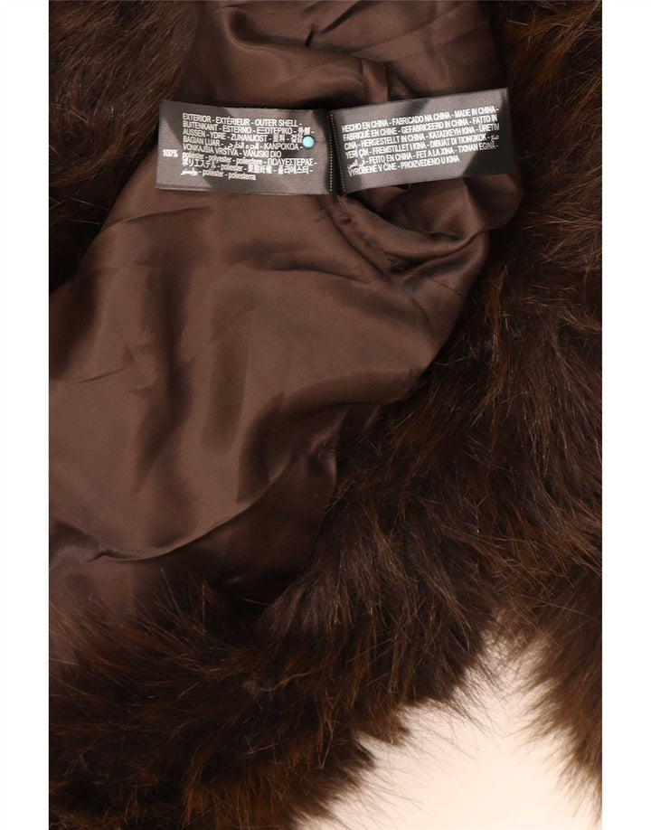 Zara Mujer Chaqueta Extragrande De Piel Sintética UK 44 Poliéster Marrón Medio