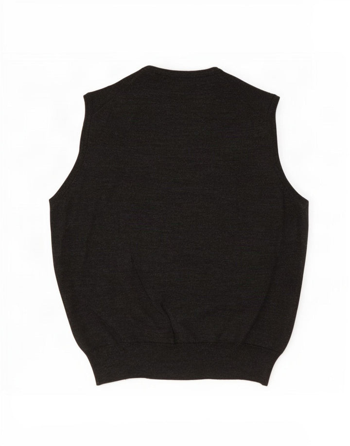 Il Granchio Hombre Chaleco Tank Top Lana Virgen Gris Medio