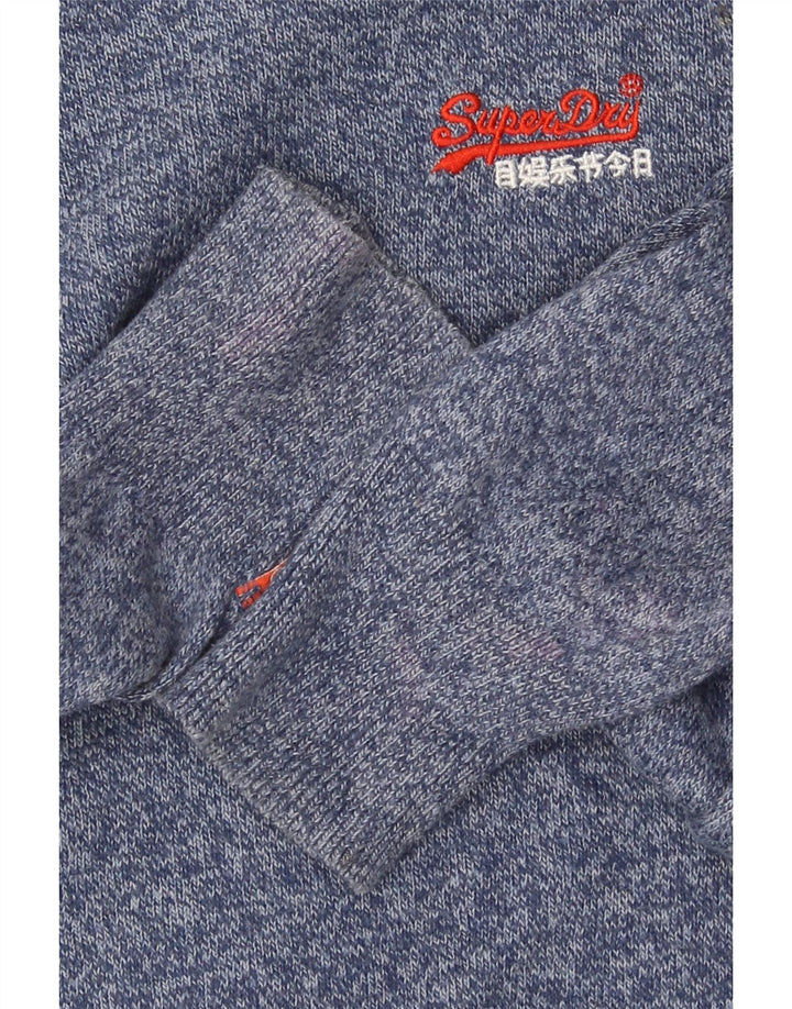 Superdry Jersey De Punto Con Cuello Redondo Para Hombre Jersey De Algodón Moteado En Azul Medio