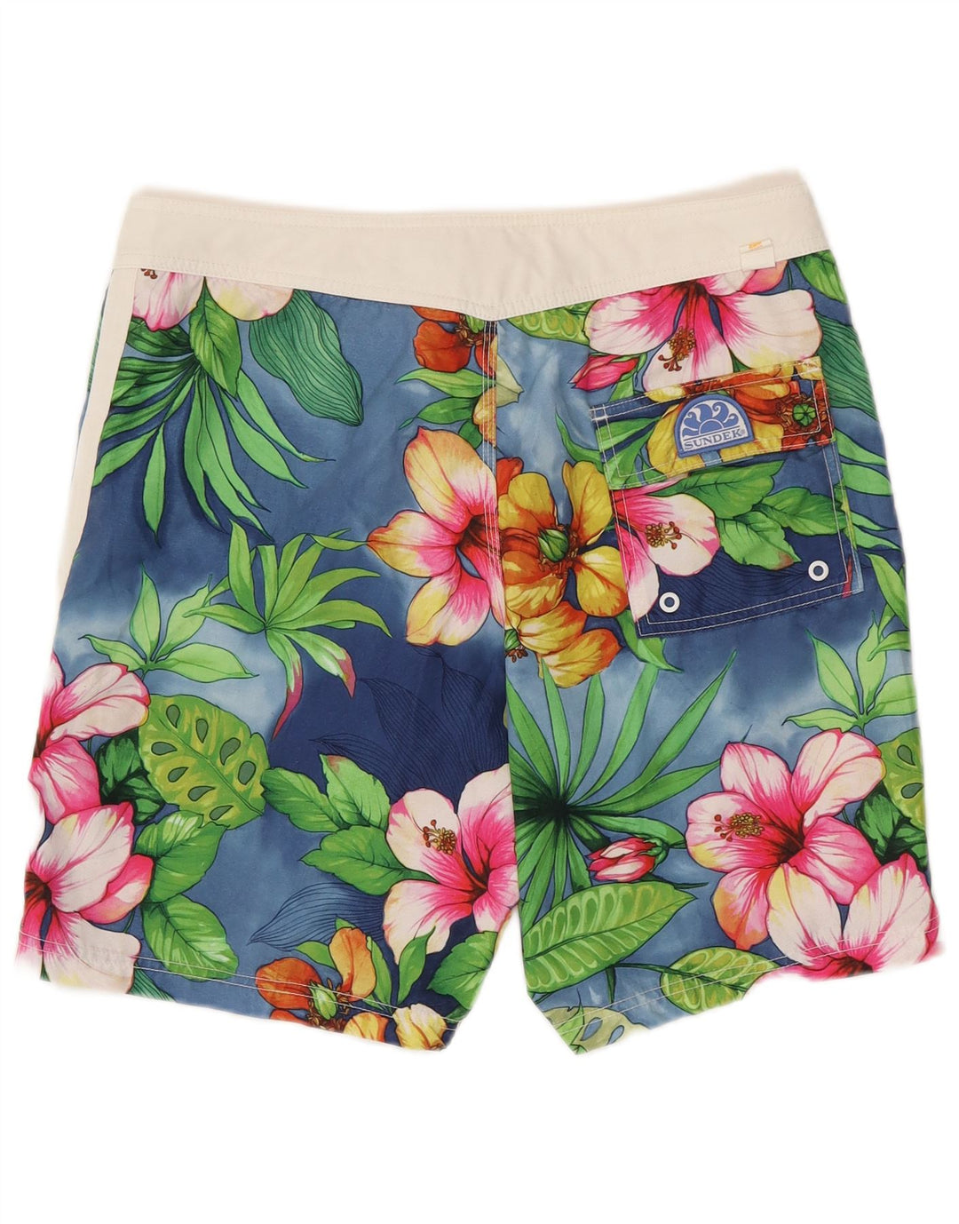 Sundek Bañador Hombre Azul Medio Floral Poliéster Hawaiano