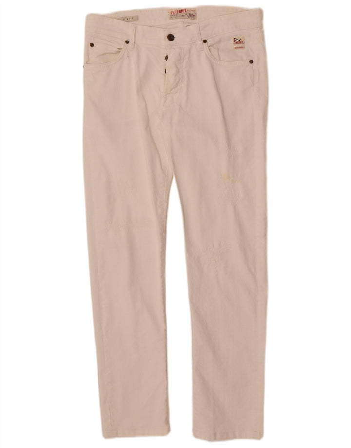 Roy Rogers Vaqueros ajustados para mujer W34 L30 Algodón blanco