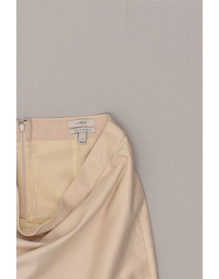 J. CREW Womens Pencil Skirt US 4 Small W30  Beige Cotton | Vintage J. Crew | Thrift | Second-Hand J. Crew | Used Clothing | Messina Hembry 