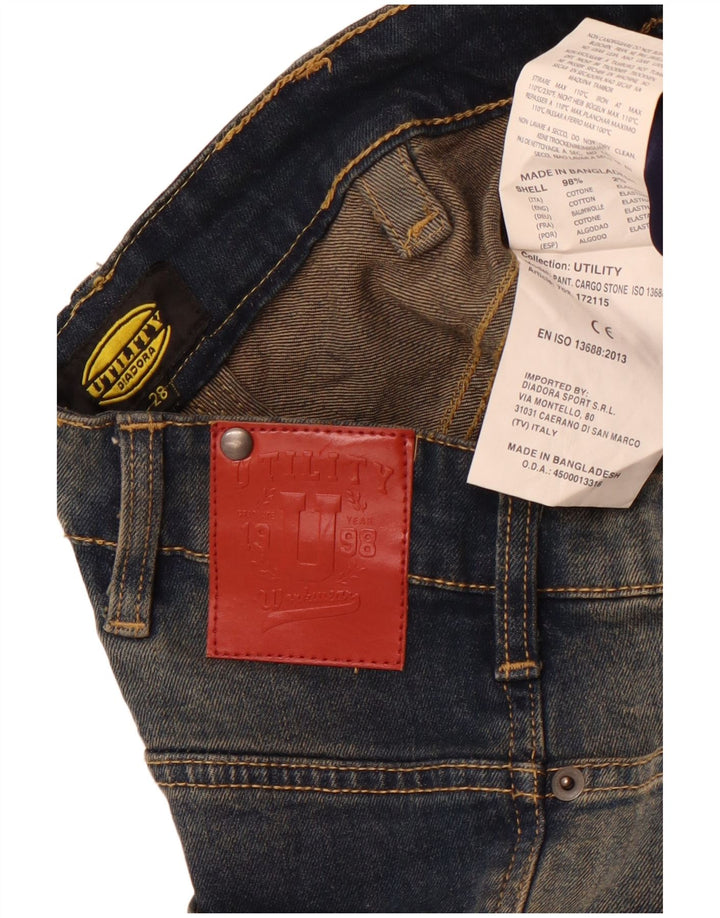 Diadora Vaqueros Cargo Slim Mujer W28 L32 Algodón Azul Marino