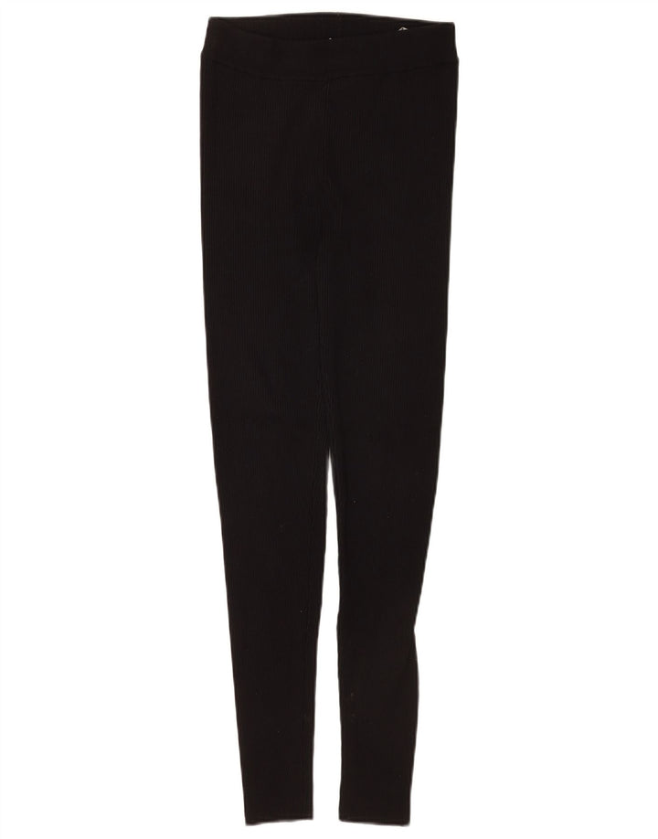 Zara Leggings Mujer UK 8 Small Viscosa Negra