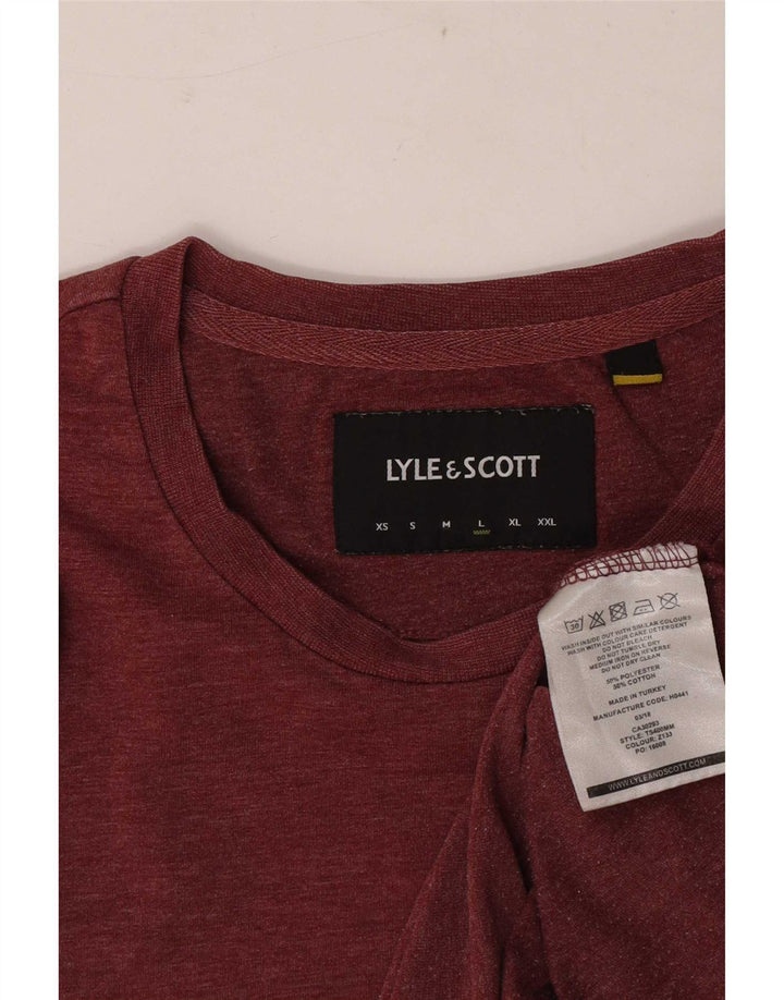 Lyle & Scott Camiseta para hombre Top Large Borgoña Poliéster