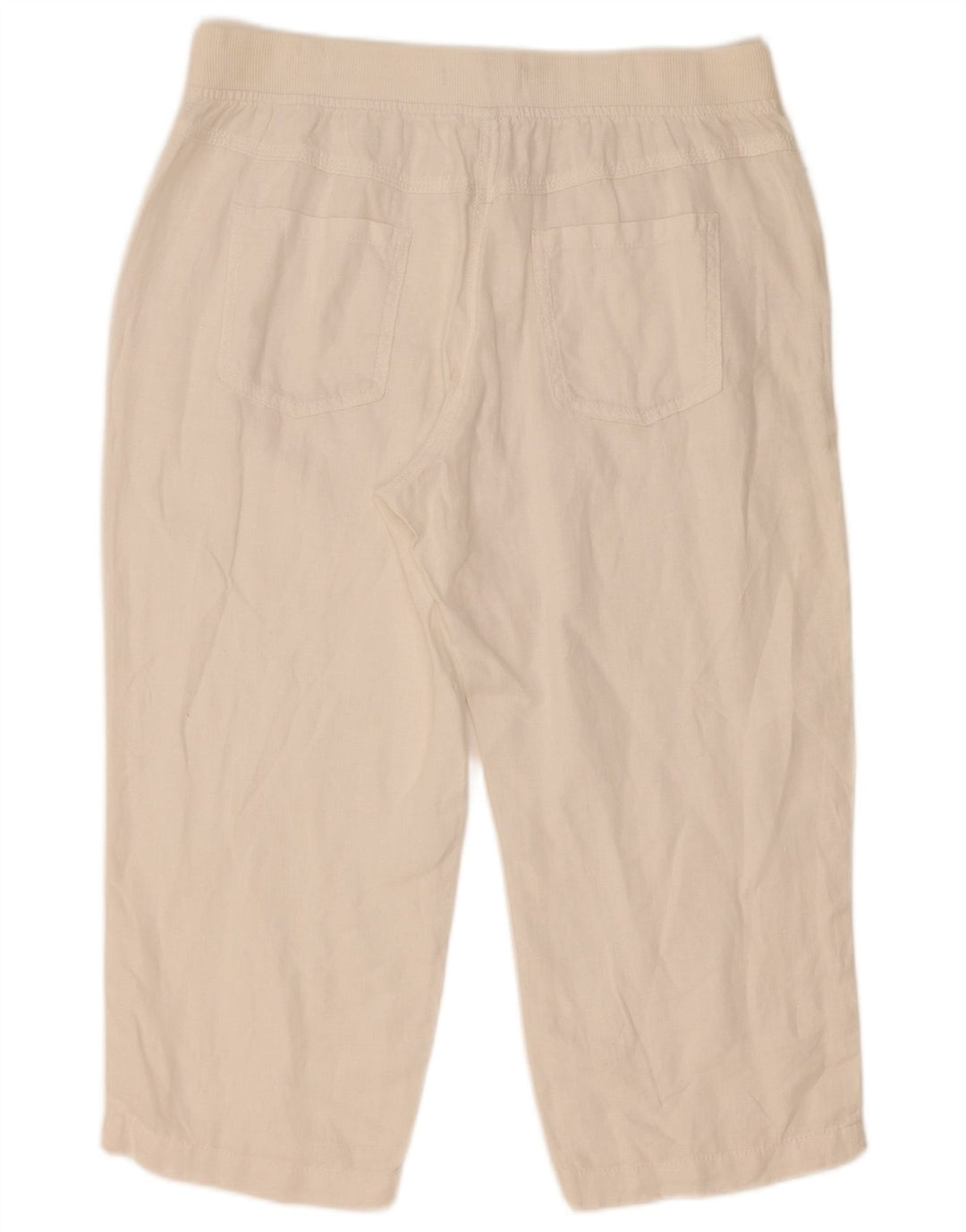 Pantalones capri rectos para mujer Marks & Spencer W32 L21 Lino blanco
