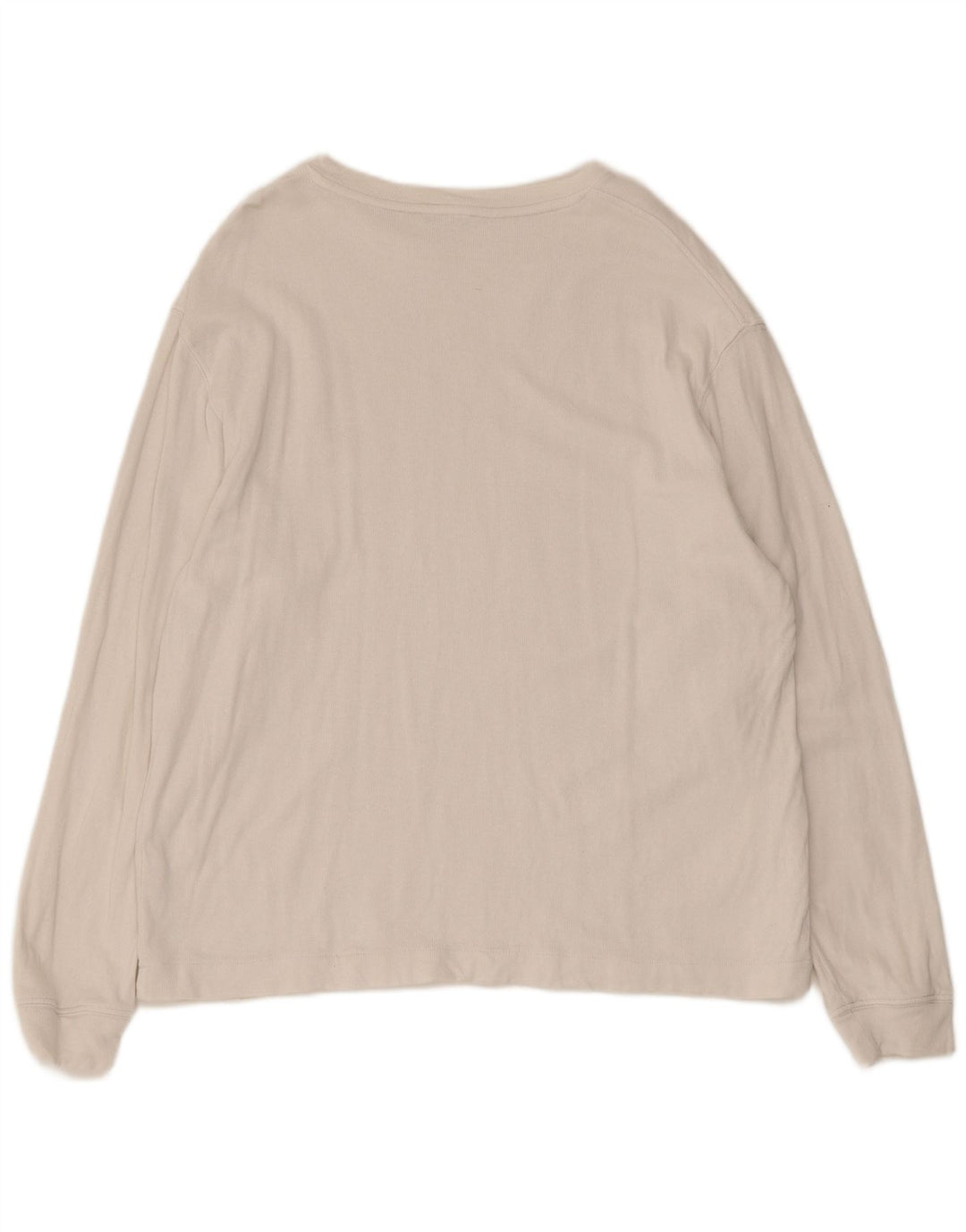 Zara Hombre Top Manga Larga Grande Algodón Blanco