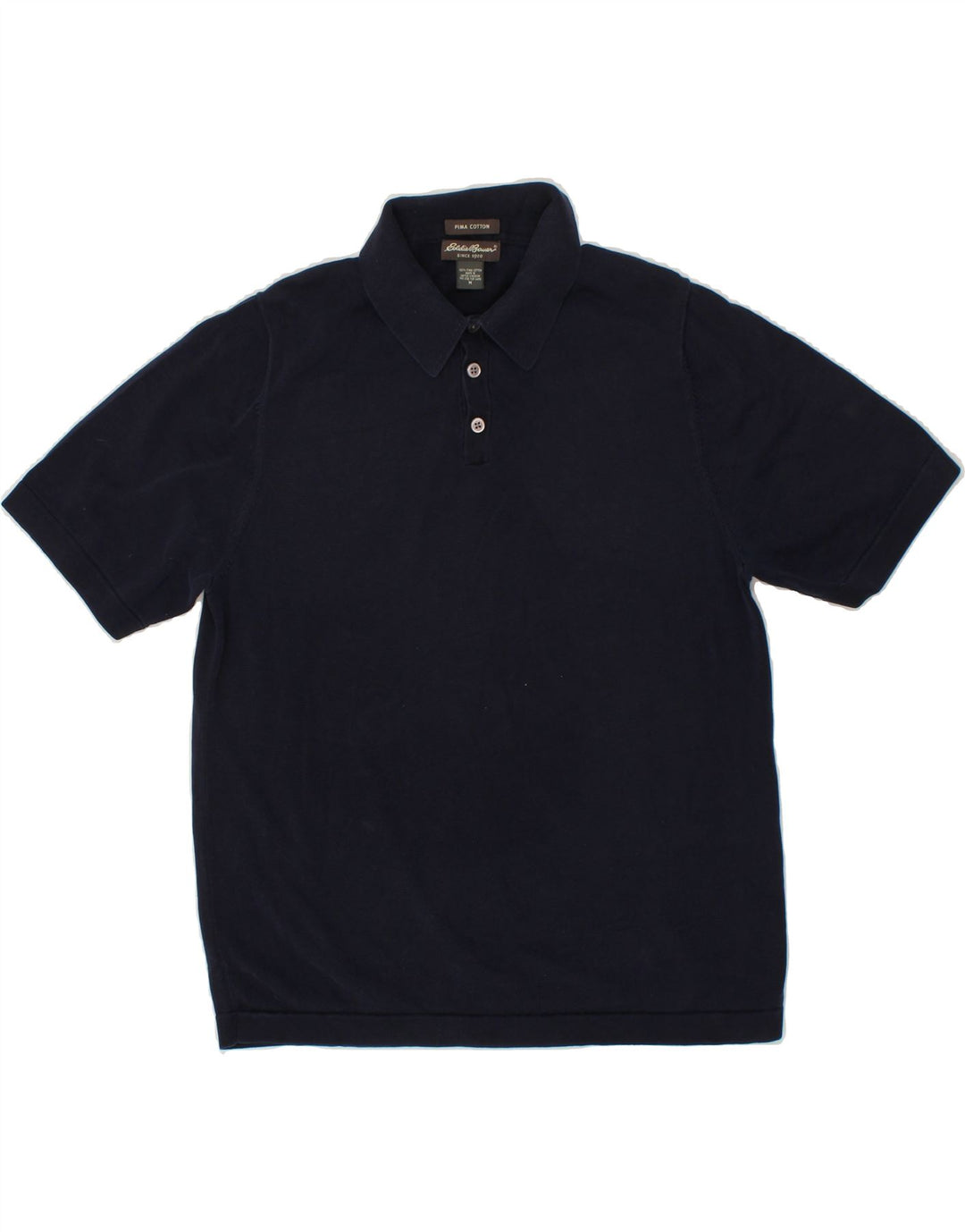 EDDIE BAUER Mens Polo Shirt Medium Navy Blue Cotton Vintage Eddie Bauer and Second-Hand Eddie Bauer from Messina Hembry 