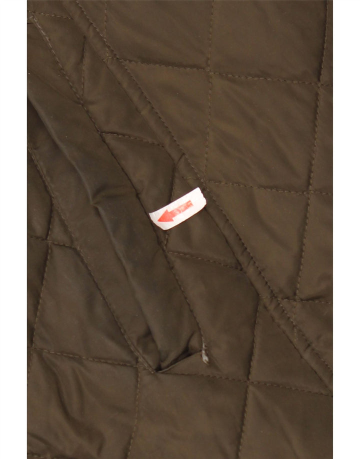 Dkny Abrigo acolchado con capucha para mujer UK 46 Poliéster caqui grande