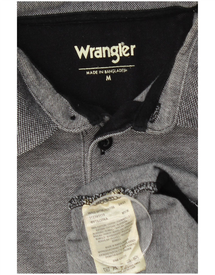 WRANGLER Polo de manga larga para hombre de algodón gris medio
