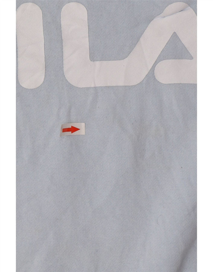 Fila Mujer Oversize Crop Graphic Sudadera Jumper UK 46 Grande Azul