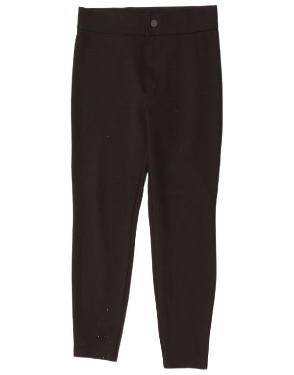 Zara Mujer Pantalones Casuales Pitillo De Cintura Alta Grande W30 L28 Viscosa Negra