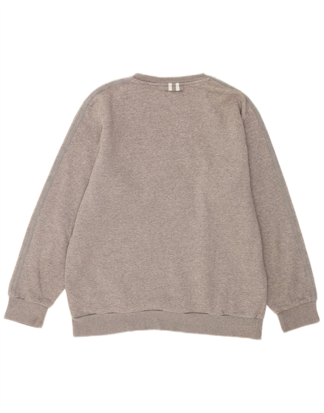 Adidas Hombre Sudadera Jumper Grande Gris Moteado Algodón