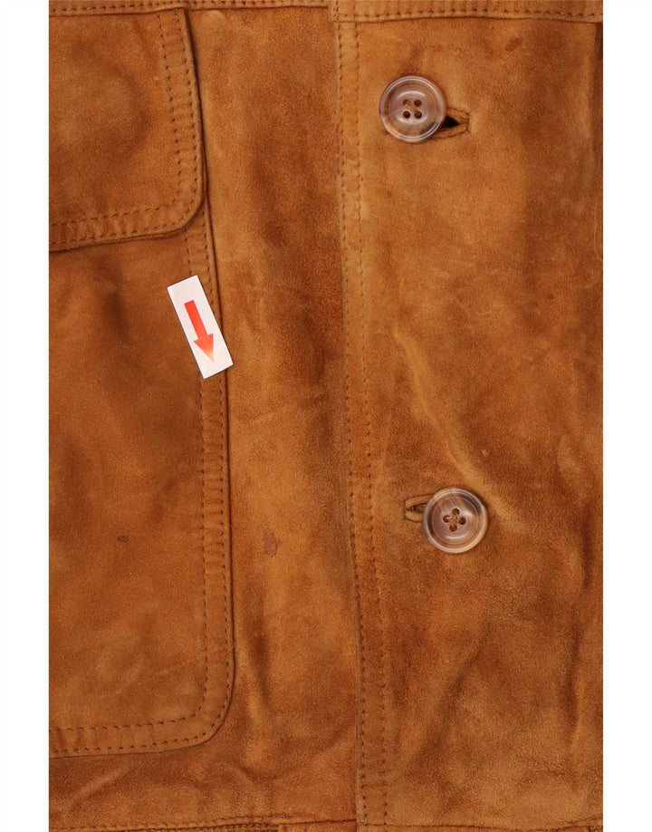 Vintage hombres gamuza chaqueta IT 50 marrón grande