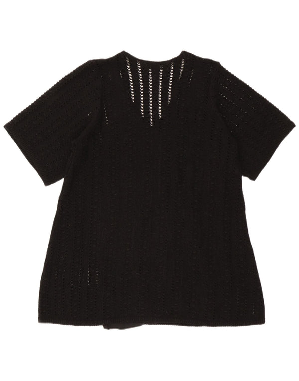 Zara Mujer Blusa Extragrande Top UK 10 Small Poliéster Negro
