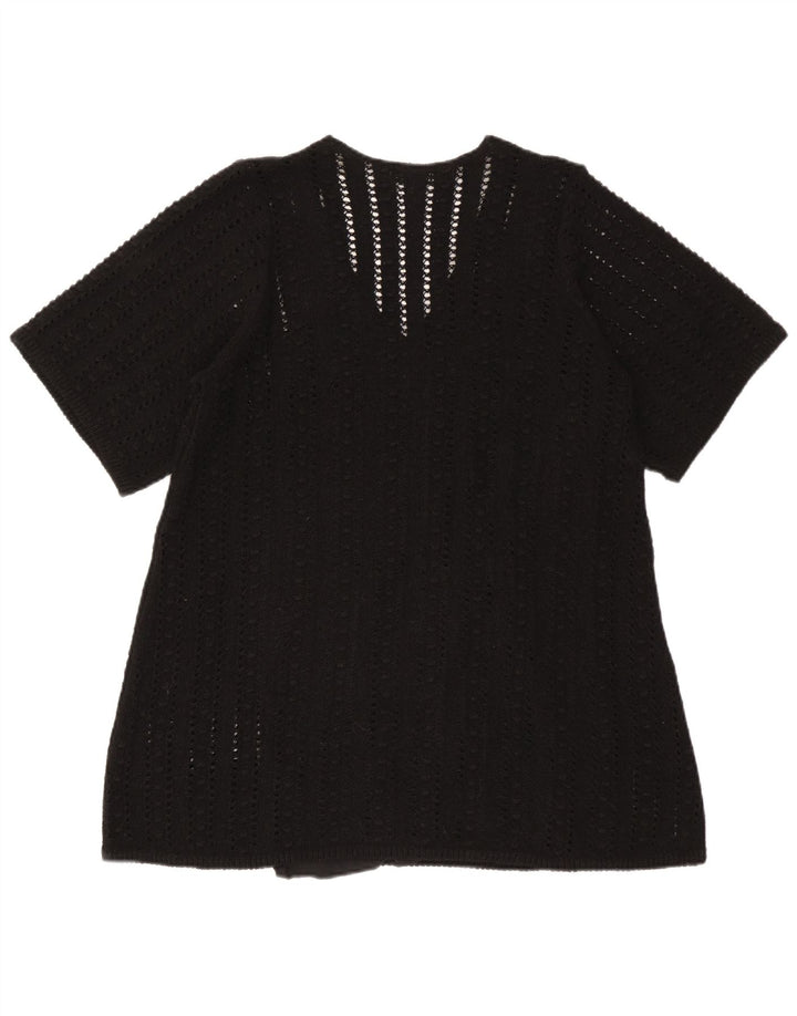 Zara Mujer Blusa Extragrande Top UK 10 Small Poliéster Negro