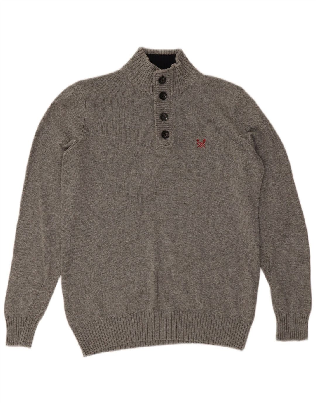 Crew Clothing - Jersey con cuello y botones para hombre, talla grande, algodón gris