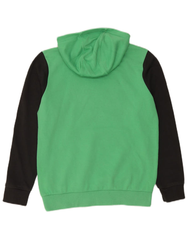 Adidas - Sudadera con capucha para niños, diseño gráfico, algodón, color verde, 13-14 años