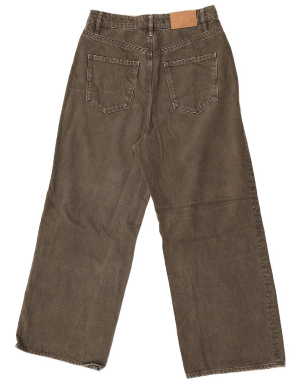 Zara Jeans De Pierna Ancha Para Mujer EU 38 Small W28 L26 Caqui