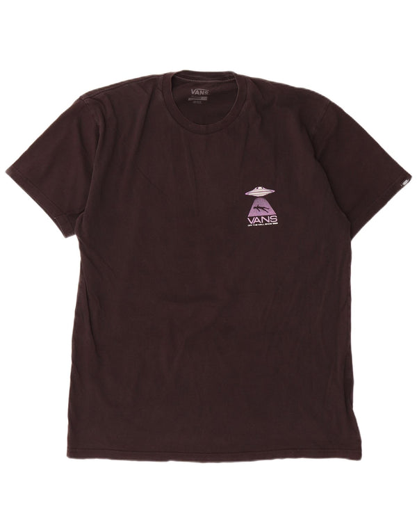 Vans Camiseta con gráfico de corte clásico para hombre, talla grande, algodón negro