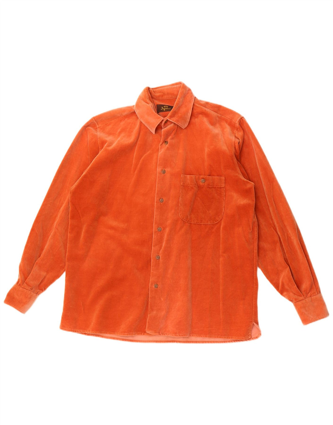 Camisa de terciopelo para hombre Ingram Talla 16 41 Algodón naranja grande