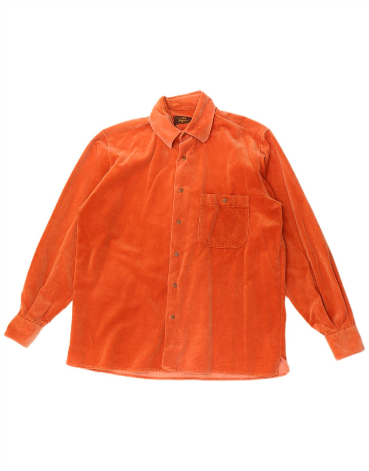 Camisa de terciopelo para hombre Ingram Talla 16 41 Algodón naranja grande