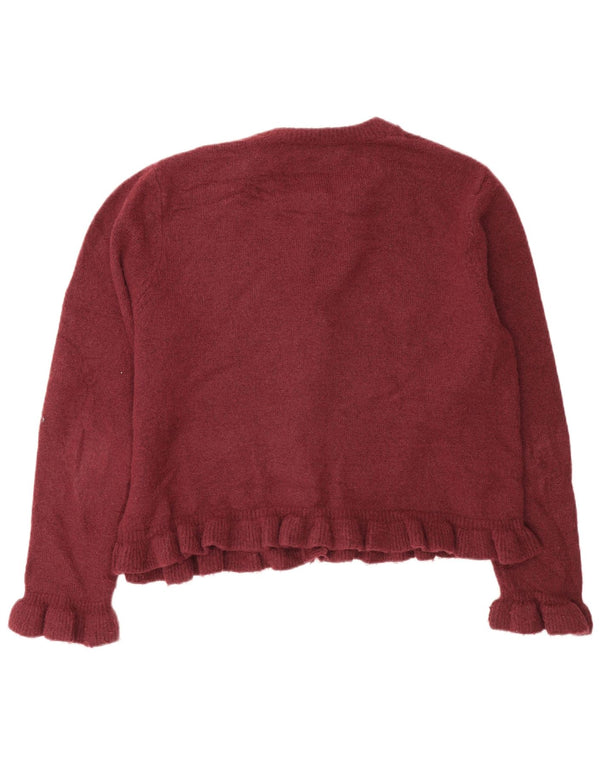 Zara Mujer Cárdigan Suéter UK 40 XL Burdeos