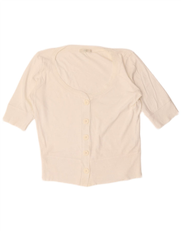 Marks & Spencer - Cárdigan de manga corta para mujer, talla 40, talla mediana, color blanco