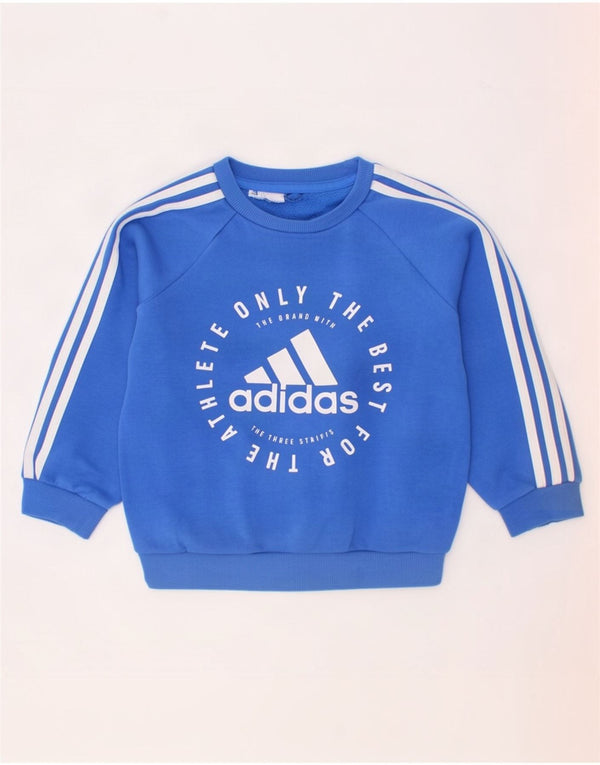 Adidas Boys Graphic Sudadera Jumper 2-3 años Azul Algodón