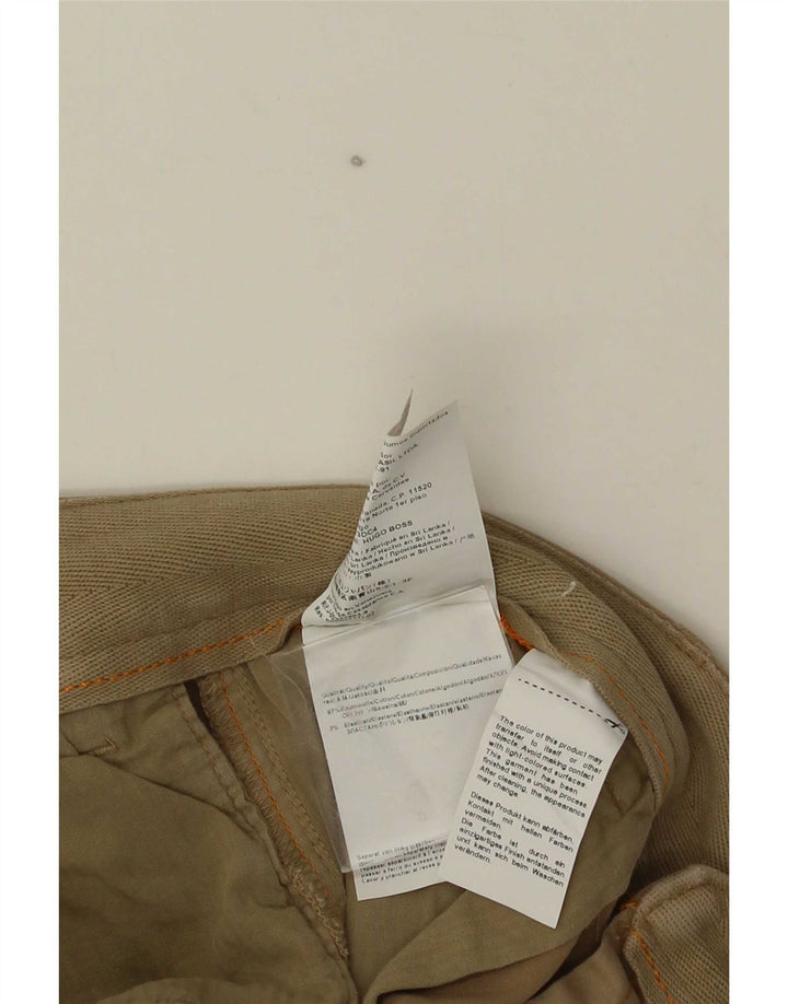 Pantalones Cortos Chinos Hugo Boss Hombre W32 Algodón Marrón Medio