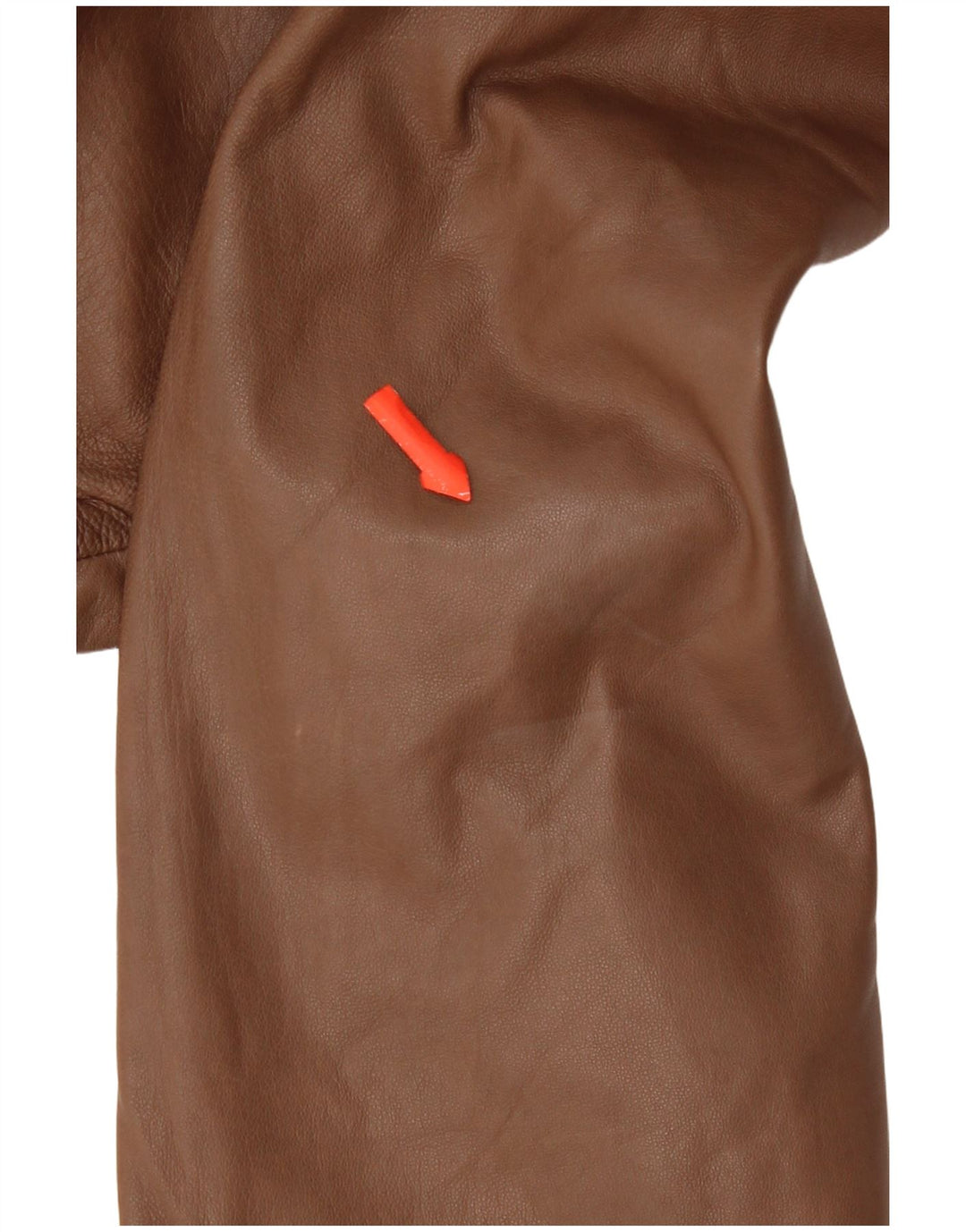 Reiss Chaqueta de cuero corta para mujer UK 10 Small Brown Leather
