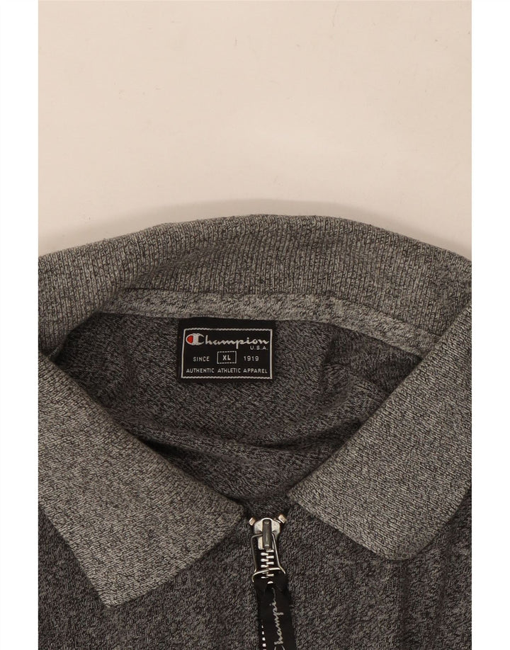 CHAMPION Polo de manga larga para hombre XL Gris moteado