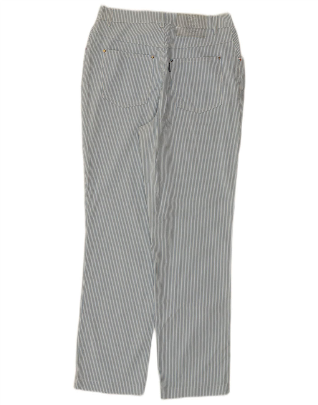 CALLE. GERMAIN Pantalón Casual Recto Mujer Mediano W28 L27 Azul Rayas