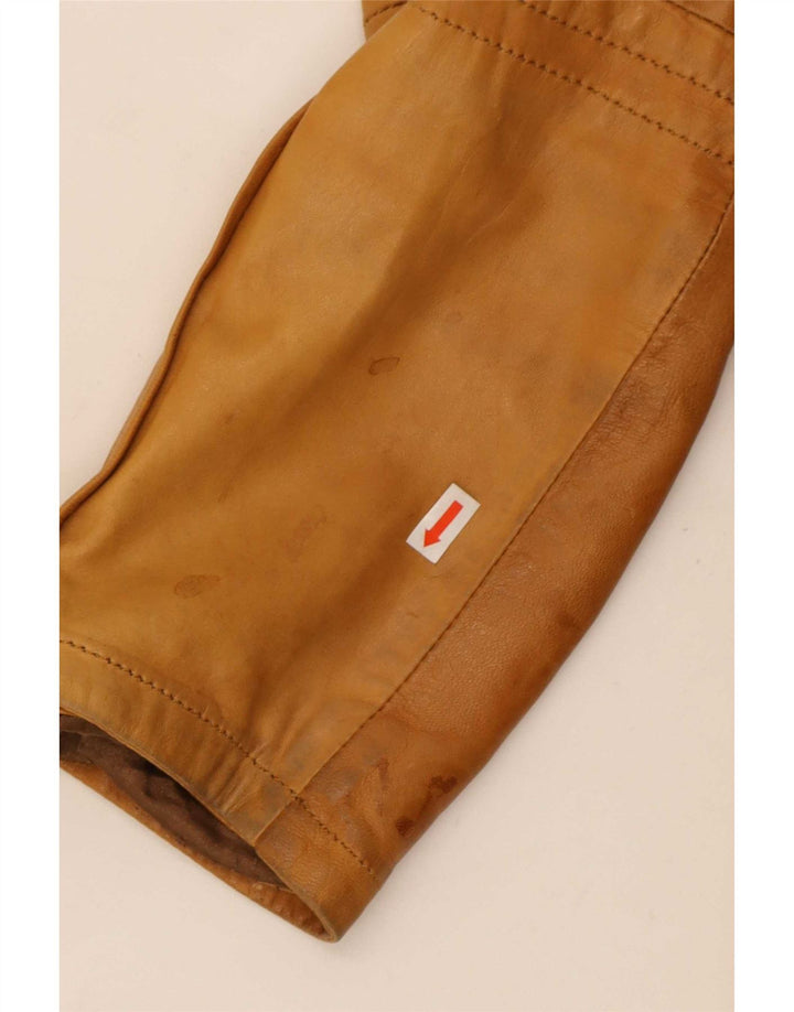 Zara Mujer Chaqueta De Cuero ES 40 XL Beige