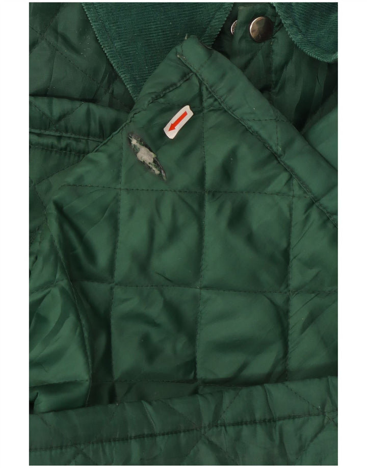 Vintage hombres chaqueta acolchada Reino Unido 40 gran nylon verde
